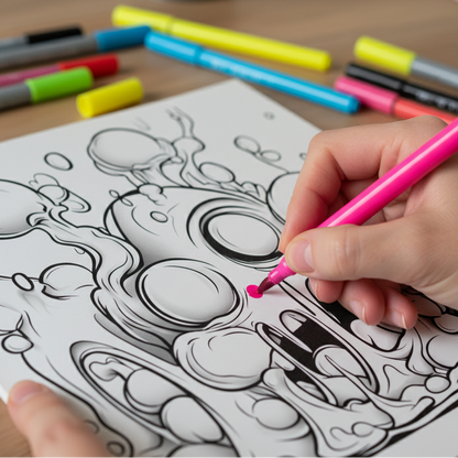 Libro de arte urbano para colorear — diseños de graffiti Street Flow Master Pack